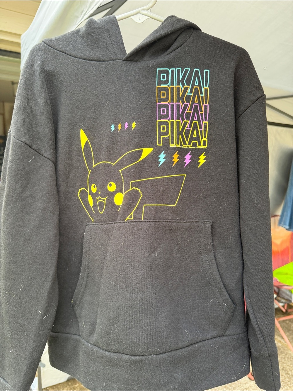Old Navy Black Pullover Hoodie with Logo Neck Tag
